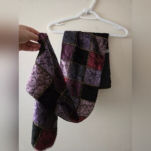 Limited Edition Multicolor (Purples, Pinks, Gold & Black) Velvet Patchwork Scarf
